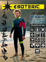 Гидрокостюм Esoteric Warrior Thermo 5/3  Lime/Red
